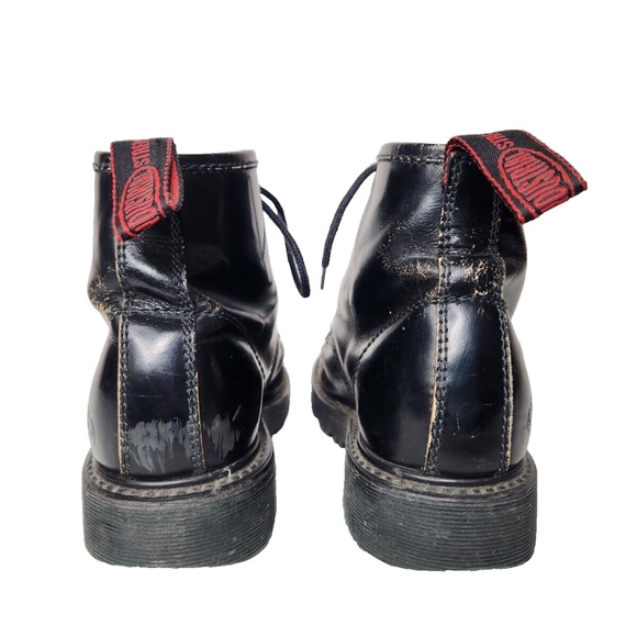 Vintage NaNa Industrial Black Leather Lace Up Boot Steel Toe Distressed RARE 6 - Picture 15 of 16